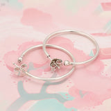 Silver Circle LOVED Earrings for Women