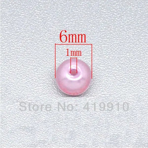 1000 PCs Mixed Pearl Acrylic Round Beads 6mm