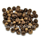 Coffee Stripe Round Wood Spacer Beads 6mm - Pack of 1000