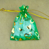 100pcs 7x9cm Green Organza Bags Christmas Gift Pouches