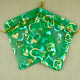 100pcs 7x9cm Green Organza Bags Christmas Gift Pouches