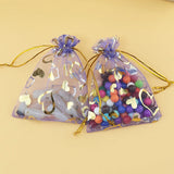 100pcs 7x9cm Purple Heart Organza Bags Gift Bags Jewelry Pouches