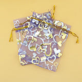 100pcs 7x9cm Purple Heart Organza Bags Gift Bags Jewelry Pouches