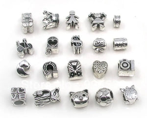 100pcs/lot metal big hole beads for European bracelet DIY