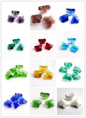 100pcs 10mm/14mm Top 5754 Crystal Glass Beads Butterfly Shape