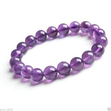 10mm Natural Purple Stone Stretchy Bangle Bracelet