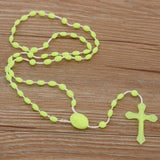 10pcs Bright Hot Cross Rosary Plastic Necklace