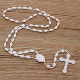 10pcs Bright Hot Cross Rosary Plastic Necklace