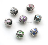 50pcs Antique Silver Plated Bear Paw Big Hole Beads for European Bracelet DIY