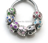 50pcs Antique Silver Plated Bear Paw Big Hole Beads for European Bracelet DIY
