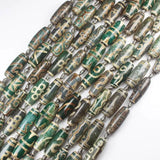 Green DZI Beads Tibet Olivary Agat Stone Oval DIY Pendant Beads