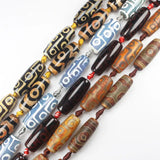 10x30mm Yellow DZI Beads Tibet Agate DIY Pendant 6pcs