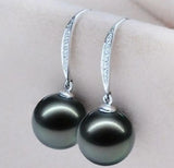 12MM Natural Tahitian Round Shell Pearl Earring