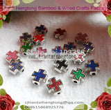 150pcs Colorful 8mm Square Cross Bead, Rosary Accessory, Mini Alloy Cross