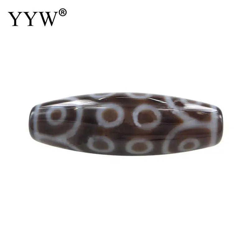 1PC Natural Tibetan Agat Dzi Beads Oval 18-eyed 2 tone Approx 2.5mm