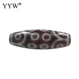 1PC Natural Tibetan Agat Dzi Beads Oval 18-eyed 2 tone Approx 2.5mm