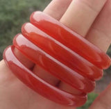 Natural Red Agate Flat Bracelet 58-62mm Women's Bangle Love Gift