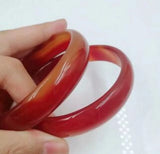 Natural Red Agate Jade Bangle Bracelet 56-62mm