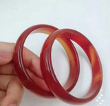 Natural Red Agate Jade Bangle Bracelet 56-62mm