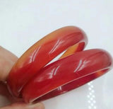 Natural Red Agate Jade Bangle Bracelet 56-62mm
