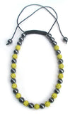 Shine Rhinestone Disco Balls Hematite Beads Necklace