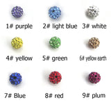 Shine Rhinestone Disco Balls Hematite Beads Necklace