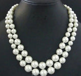 2 Rows South Sea Shell Pearl Tower Beads Necklace