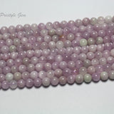 6-6.5mm Madagascar Kunzite Smooth Round Loose Beads Set for Jewelry Making