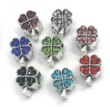 30pcs 12x9mm Rhinestone Four Leaves Beads for European Bracelet DIY