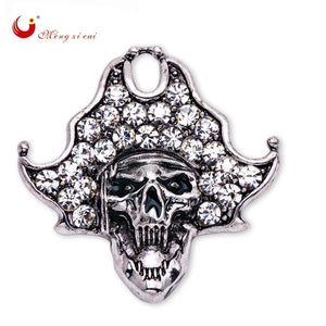 Vintage Skull Mens Suit Brooch with Rhinestone Crystal X1511