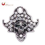 Vintage Skull Mens Suit Brooch with Rhinestone Crystal X1511