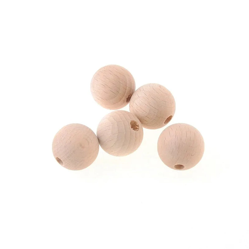 20PCS 20MM Natural Unfinished Round Wood Spacer Beads for Jewelry DIY
