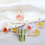 20pcs Colorful Glitter Acrylic Geometry Necklace Pendants Girls Earring Charm