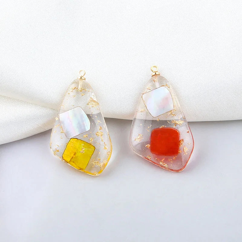 20pcs Colorful Glitter Acrylic Geometry Necklace Pendants Girls Earring Charm