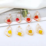 20pcs Colorful Glitter Acrylic Geometry Necklace Pendants Girls Earring Charm