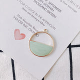 20pcs Glitter Enamel Alloy Round Charms Earring Necklace Pendants 28*31mm