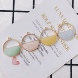 20pcs Glitter Enamel Alloy Round Charms Earring Necklace Pendants 28*31mm