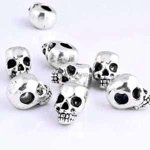 Lot of 20 Antique Skull Charm Spacer Beads 15x10mm