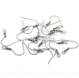 316L Stainless Steel Ear Wires Hooks, Bead + Coil, Earring Finding