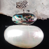 23mm Abalone Shell Oval Pendant Bead MC3770