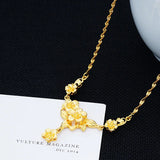 24K Tassel Long Necklace for Women Wedding Statement Jewelry