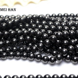 (2strands/set) Natural 9mm Jet Round Loose Beads for DIY Jewelry Making