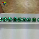 Green Moissanite Loose Stone 3-10mm Round Brilliant Cut for Jewelry
