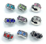 30pcs Round Rhinestone Copper Clip Stopper Beads for DIY Bracelet Necklace