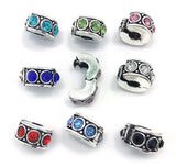 30pcs Round Rhinestone Copper Clip Stopper Beads for DIY Bracelet Necklace