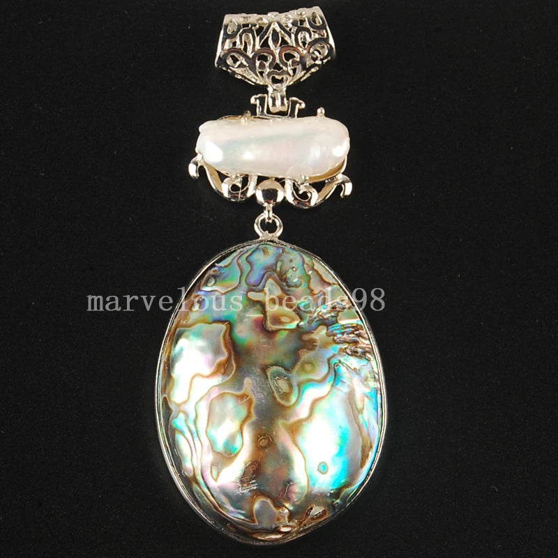 New Zealand Abalone Shell Oval Pendant Bead