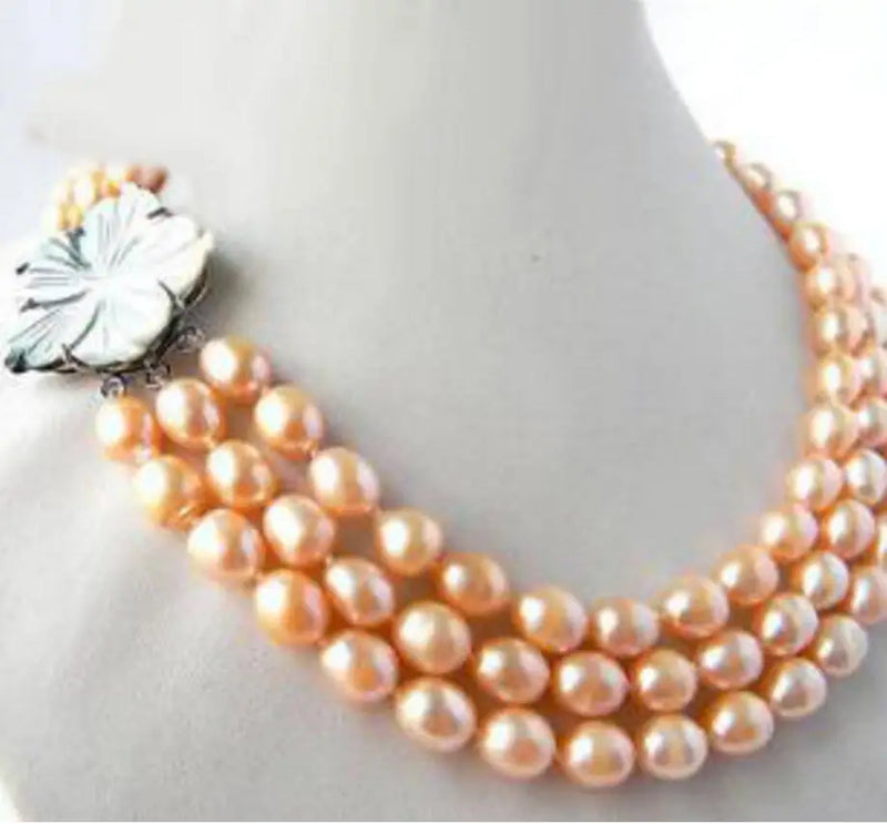 Pink Rice Freshwater Pearl Necklace 18''