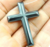 43*31MM Titanium Hematite Cross Gem Pendant Necklace Making Jewelry
