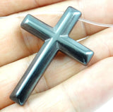 43*31MM Titanium Hematite Cross Gem Pendant Necklace Making Jewelry