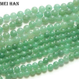 Green Aventurine Smooth Round Stones Beads for Jewelry Making